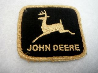 Cloth Sew On John Deere Patch Gold Metallic Thread Embroidery Running Deer Logo