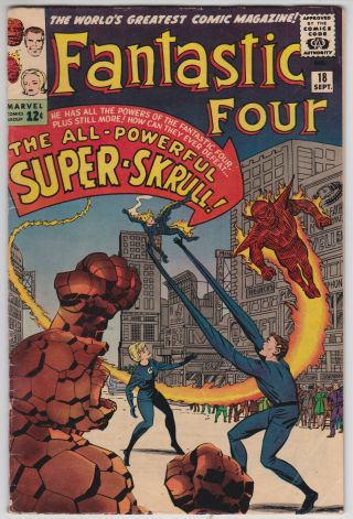 Fantastic Four 18 Vg - 3.  5 First Appearance - Skrull Jack Kirby Art