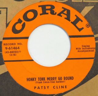 Patsy Cline Honky Tonk Merry Go Round Coral 45 Her First 1955 Bopper Hear