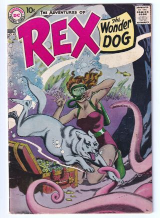 Rex The Wonder Dog 42 (1958) Rare Dc; Gga Grey - Tone Cover; Fine,  6.  5