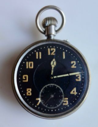 Black Faced Vintage Pocket Watch - Running