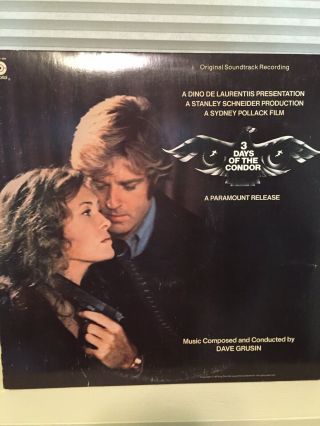 3 Days Of The Condor - Movie Soundtrack By Dave Grusin,  1975 Vinyl Record
