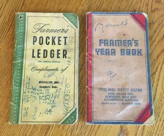 Vintage John Deer Farmers Pocket Ledger (56) & Farmers Pocket Year Book (48) Neb