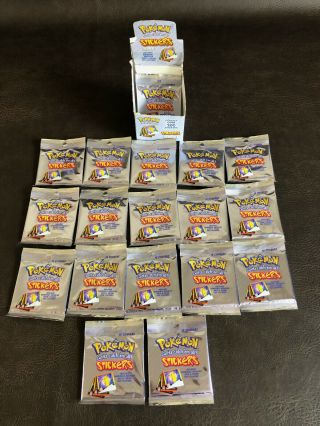 Rare 1999 Nintendo Pokemon Pikachu Stickers Series 1 Art Box 18 Packs