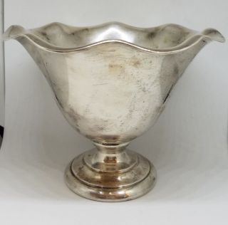Reed And Barton 115 Silver Small Pedestal Bowl Fluted Edge 1948