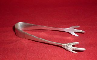 Vintage Claw Shape Solid Silver Tongs,  Viner ' s Ltd,  Sheffield 1958 3