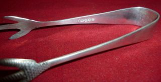 Vintage Claw Shape Solid Silver Tongs,  Viner ' s Ltd,  Sheffield 1958 5