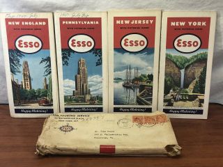 Vintage 1946 Esso Touring Service Gas & Oil Collectible Advertising Road Maps