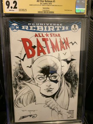 All Star Batman 1 Blank Cgc Ss 9.  2 Art By Art Thibert Sign - Danny Miki