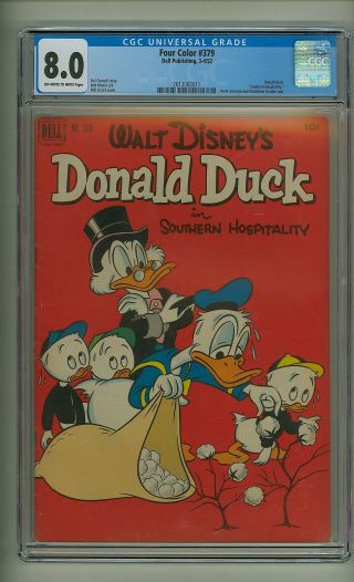 Four Color 379 (cgc 8.  0) Ow/w Pages; Donald Duck; Uncle Scrooge; 1952 (c 23044)