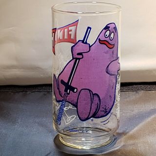 Vintage 1977 Mcdonaldland Action Series Clear Glass With Graphics " Grimace "