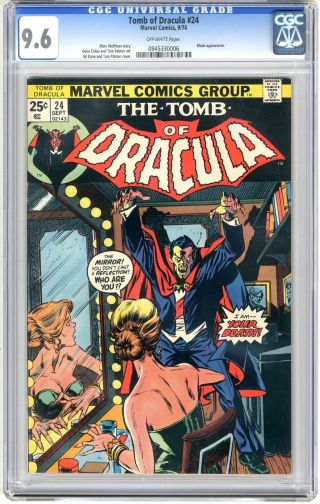 Tomb Of Dracula 24 Cgc 9.  6 Nm,  Off - White Pgs 9/74 Blade App.  Marv Wolf