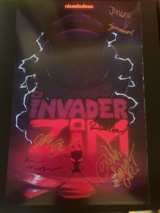 Sdcc 2018 Invader Zim Signed Cast Poster Nickelodeon