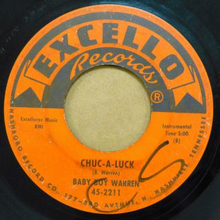 BABY BOY WARREN blues 45 NOT WELCOME ANY MORE b/w CHUC A LUCK on Excello TB106 2