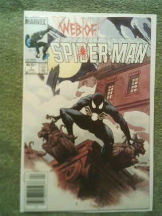 Web Of Spiderman 1 (1st Black Costume In Series) Marvel Comics 1985