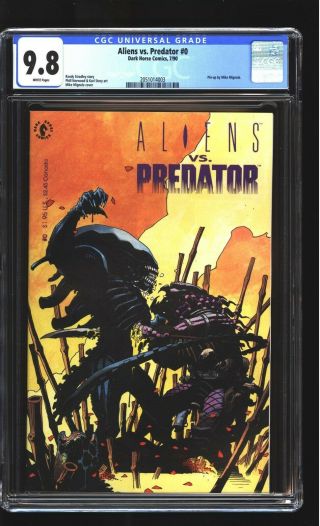 Aliens Vs.  Predator 0 Cgc 9.  8 Nm/mint Mike Mignola Cover Dark Horse 1990