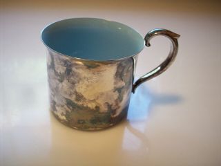 Reed And Barton Finest Sterling Plate 865 Blue Enamel Interior Childs Cup Usa