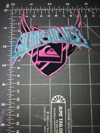 Quiksilver Logo Patch Tag Pink Blue Surf Clothing Boardshorts Company Snowboard