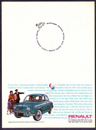 1961 Renault Dauphine Sedan Photo " Gives You A Little Bit More " Promo Print Ad