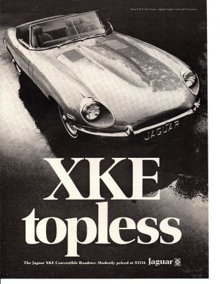 1969 Jaguar Xke / Xk - E Classic Print Ad