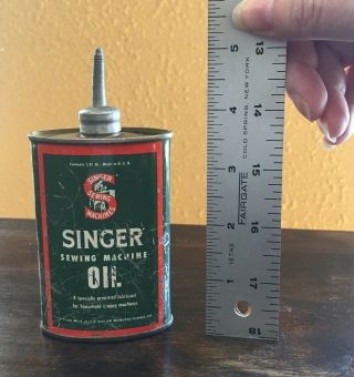 Vintage Singer Sewing Machine Tin Oil Can Oiler