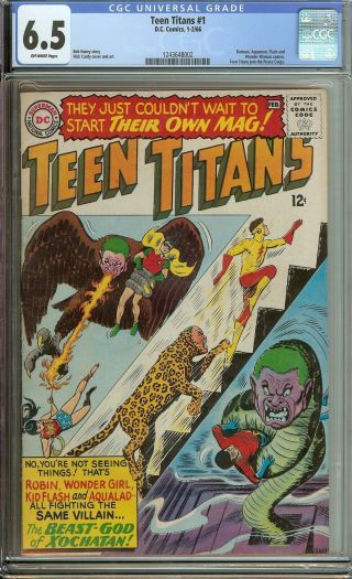 Teen Titans 1 Cgc 6.  5 Vintage Dc Comic Key 1st Issue In Solo Series Silver 12c