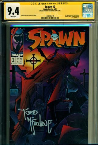 Spawn 2 Cgc Ss 9.  4 Rare Newsstand Ed Ss Signed By Todd Mcfarlane 1st Violator