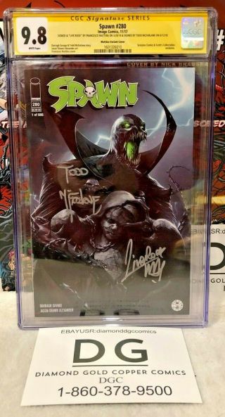 Spawn 280 Cgc Ss 2x 9.  8 Signed By Mattina Mcfarlane Very Rare Variant Only 666