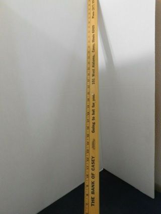 Vintage Wood 48 " Yard Stick The Bank Of Casey Going To Bat For You Casey Il Fdic
