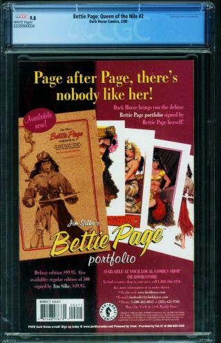 Bettie Page: Queen of the Nile 2 CGC 9.  8 Dave Stevens 2039900004 2