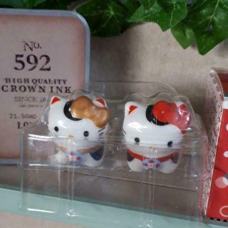 Hello Kitty Chopstick Rest ２sets Pottery 2018 Sanrio Very Rare Japan