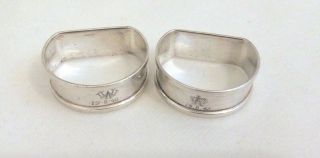 B ' HAM 1934 SOLID SILVER NAPKIN RINGS HENRY GRIFFITH & SONS LTD 3