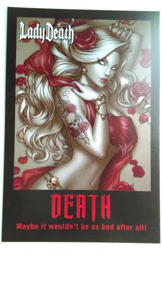Lady Death Postcard {sabine Rich Art/kickstarter Limited Edition/coffin Comics}