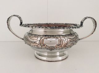Early 19th C.  Georgian Old Sheffield Plate Repousse Twin Handled Bowl C1810