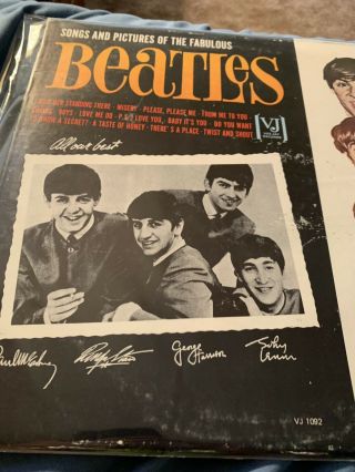 Beatles Mega Rare ‘64 Songs/pic’s/stories Blk Vj Label Nm Lp Incl’s Love Me Do