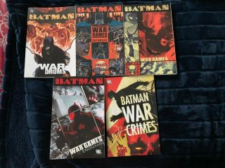 Batman War Games Vol 1 2 3,  War Drums,  War Crimes Dc Comics 5 Tpbs