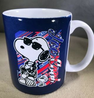 Peanuts Snoopy Joe Cool 10 Oz Mug Blue Red White Inside Ceramic