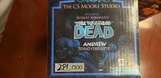 RARE The Walking Dead Andrew Torso Statue Statuette CS Moore Studio 291 SIGNED 7