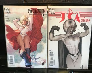 Jsa Classified 1 & 2 Nm Adam Hughes Variant Covers Power Girl Dc Comics