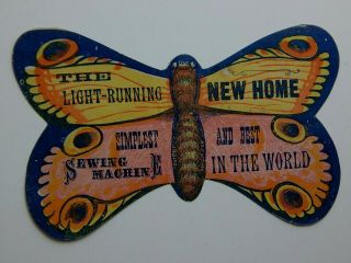 Victorian Trade Card Home Sewing Machine Butterfly