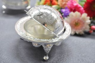 Vintage Queen Anne Silver Plated Revolving Butter Dish/globe Sugar Bowl - Gift