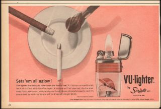 Vintage Ad For Vu - Lighter By Scripto Retro Photo Pipe Cigarette Sauce (060418)