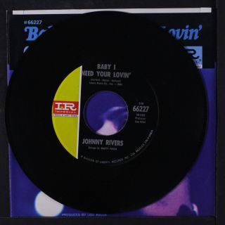 JOHNNY RIVERS: Baby I Need Your Lovin ' / Gettin '.  45 (PS top) Rock & Pop 3