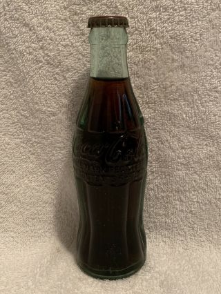 Full 6oz Coca - Cola Pat - D Hobbleskirt Soda Bottle Burlington,  N.  C.