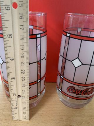 Set of 2 Coca Cola Drinking Glasses VINTAGE TIFFANY STYLE Coke STAINED GLASS 2