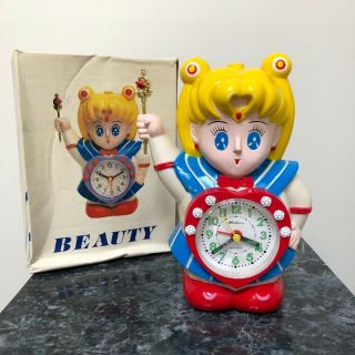 Vintage Sailor Moon Clock Figurine (does Not Work) Use For Decoration