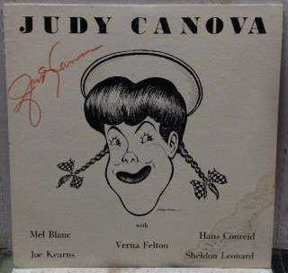 Judy Canova Autographed Record