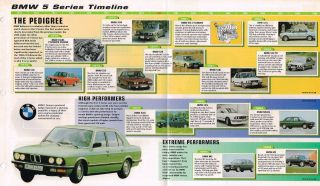 Bmw 5 Series Timeline History Brochure: M5,  535i,  525,  M,  528i,  525e,  530i,  Alpina,  B10,