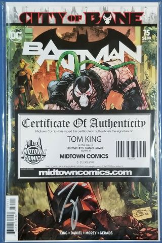Batman 75 City Of Bane Part 1 Dc Comics 2019 Signed By Tom King,