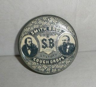 Vintage Smith Brothers Cough Drops Round Metal Tin - Container,  Bristol Ware